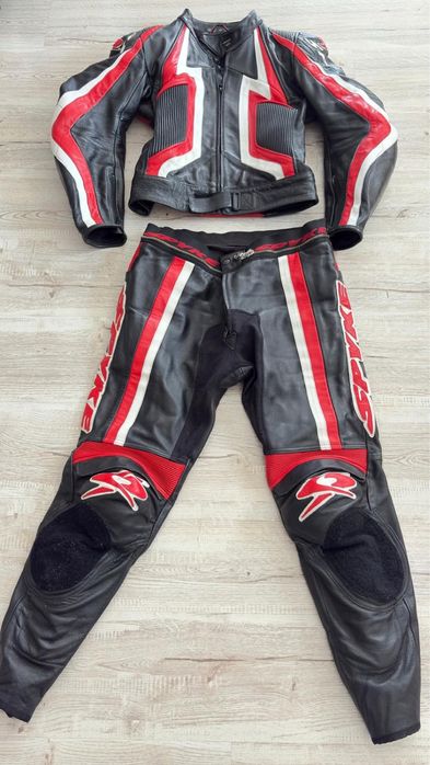 Vand costum moto geaca si pantaloni piele spike