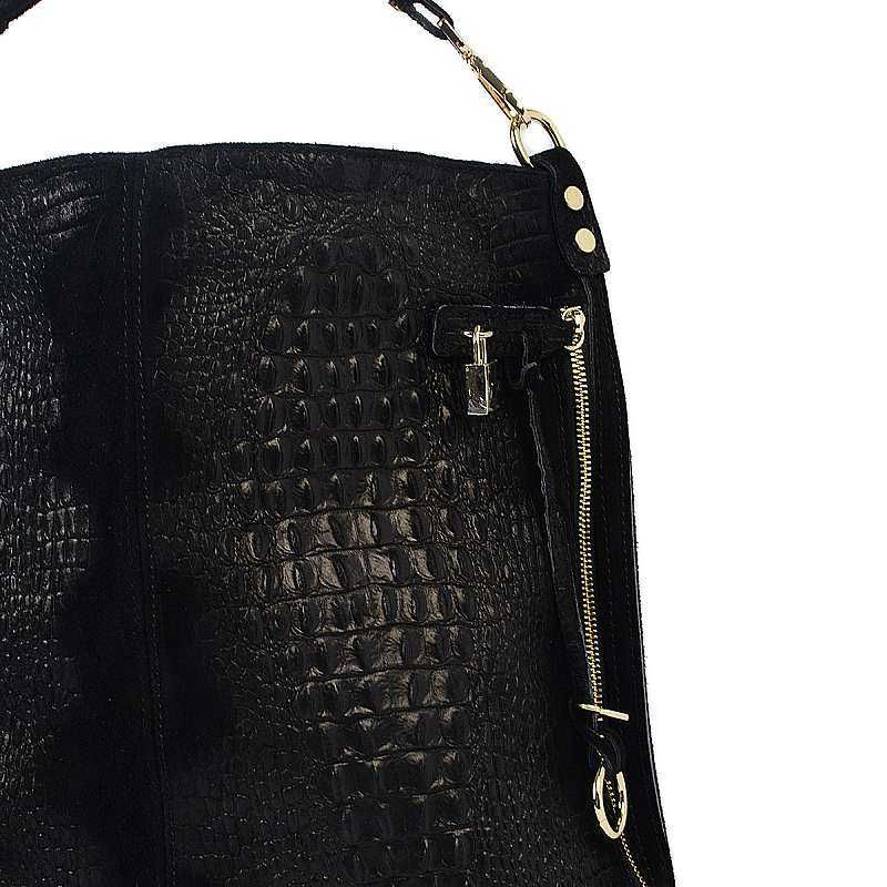 Луксозна дамска чанта от естествен велур