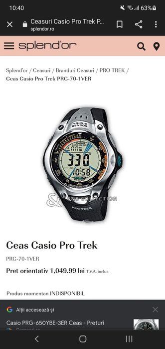 Ceas Casio pro trek(solar)/schimb