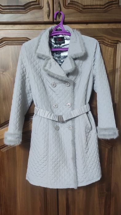 Полупальто с норковыми вставками. Размер 50.