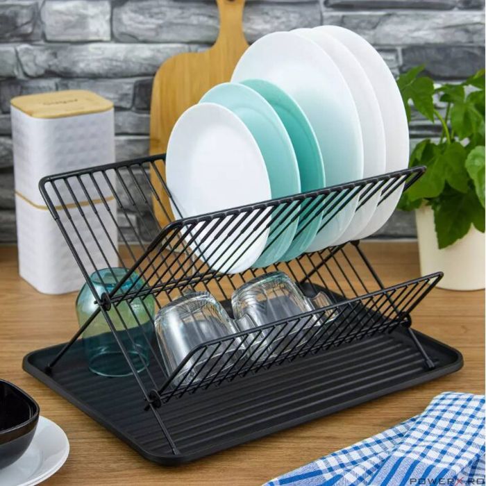 Suport pentru vase cu tavita, negru, 43x32x25,5 cm Kinghoff