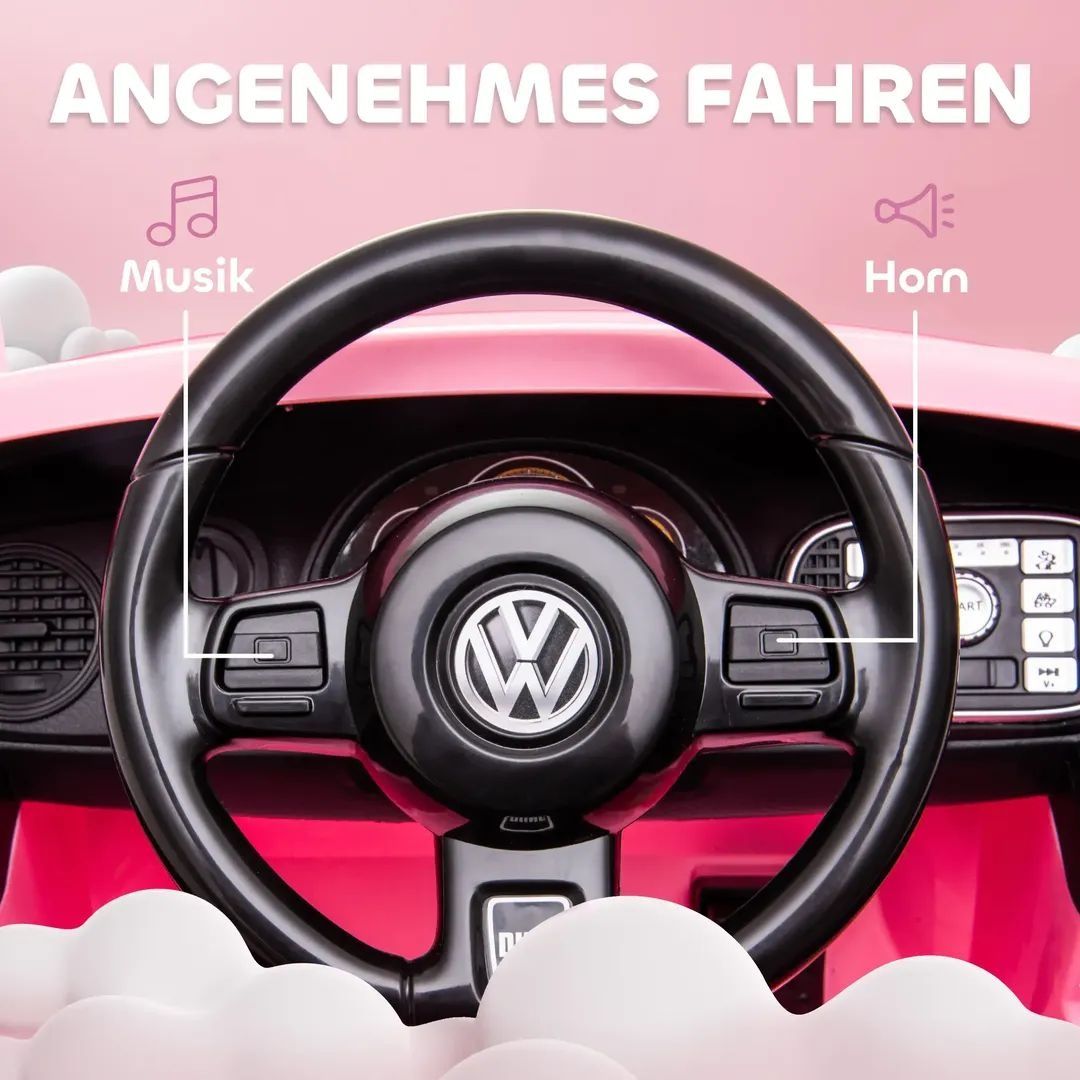 AIYAPLAY Акумулаторна количка, VW Beetle, 3-5 км/ч, с дистанционно упр