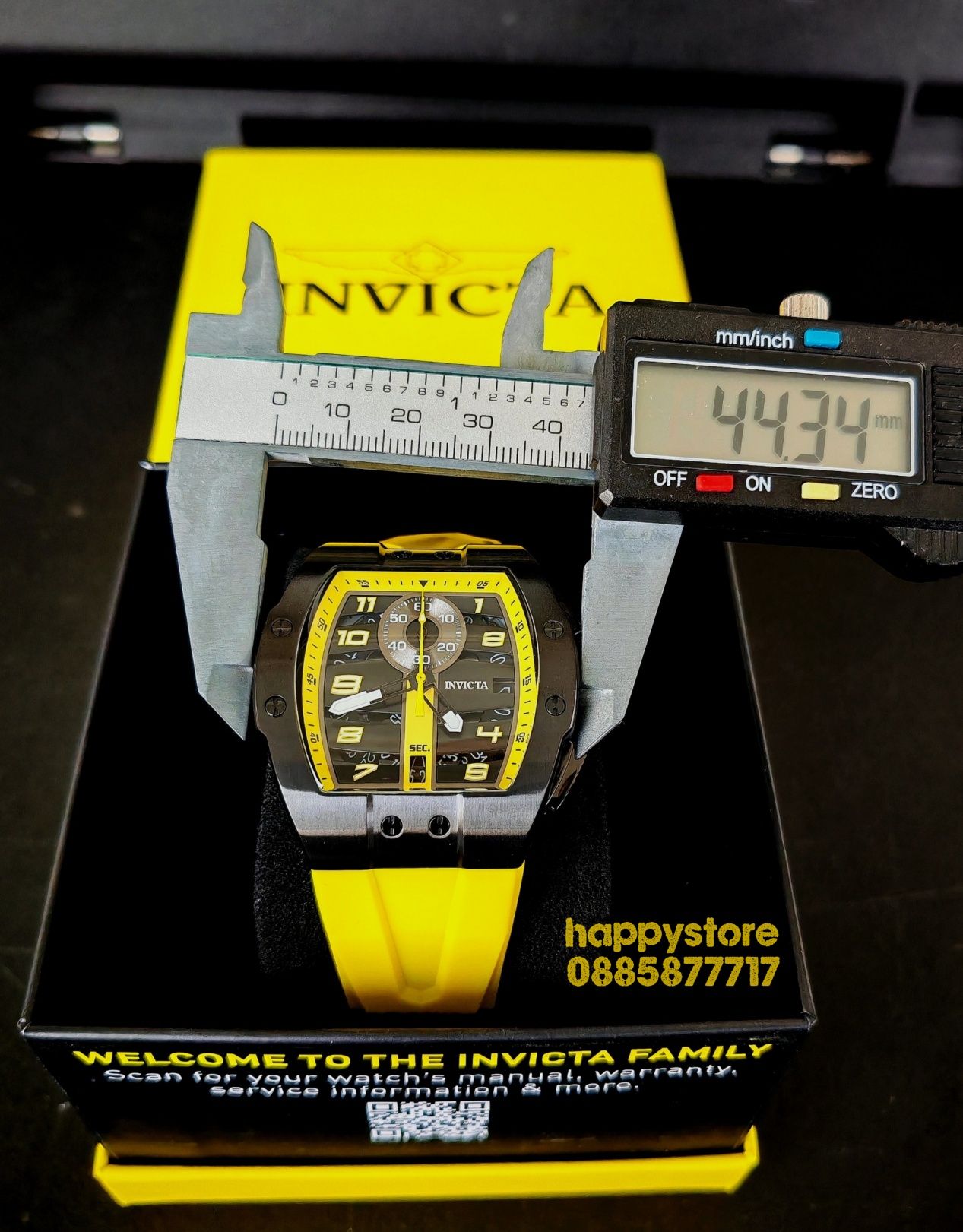 часовник INVICTA Racing Yellow 44mm-54mm, Инвикта нов