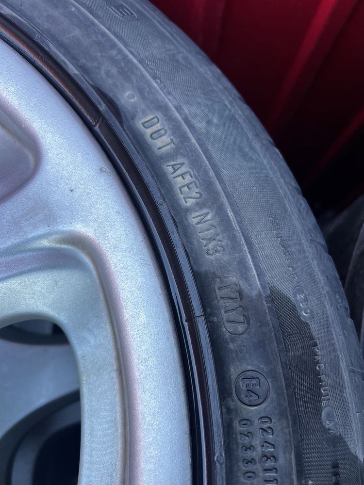 jante aliaj 18 MERCEDES ORIGINALE cu anvelope bune vara 215/55r18