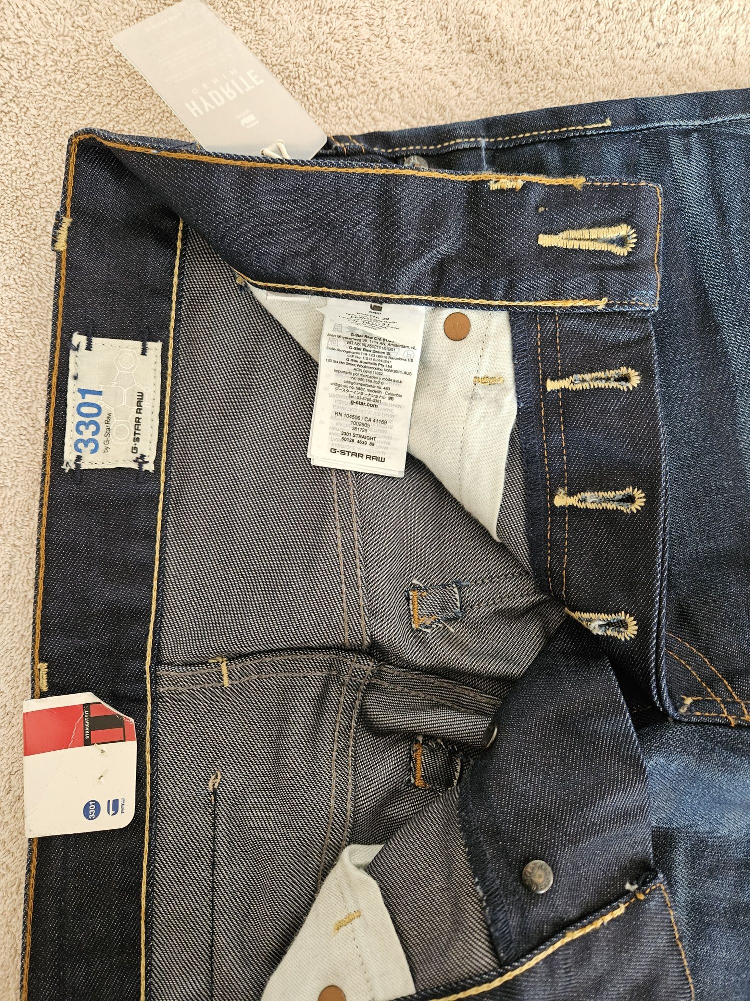 Дънки G-STAR RAW 3301 Straight Fit  Нови,  Оригиналнои