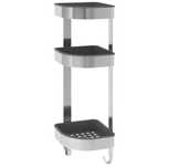 Etajera colț ,inox,19x58 cmpentru baie