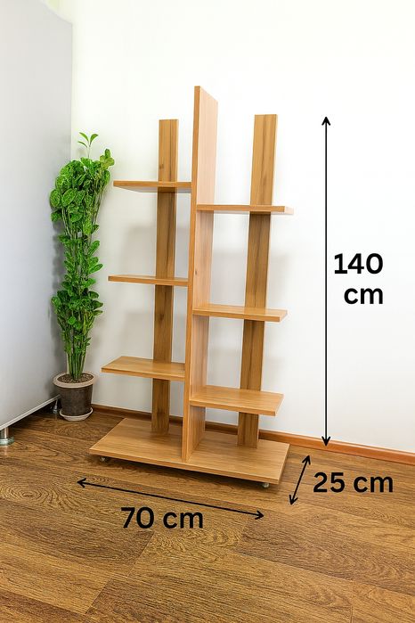 Компактный стеллаж 140×70×25 • Прочный и стильный Стеллаж для цветов