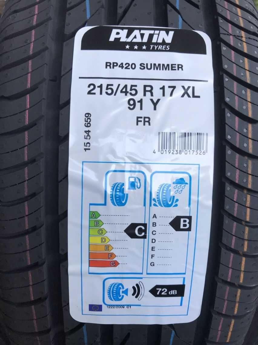 215/45/17 Летни гуми PLATIN 215/45 R17 XL борд DOT24 made in FRANCE!