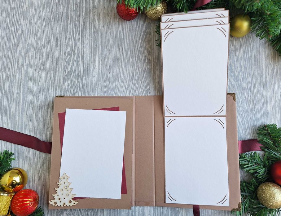 Албум за снимки "Коледно вълшебство" в кафяво, ръчна изработка /35.32