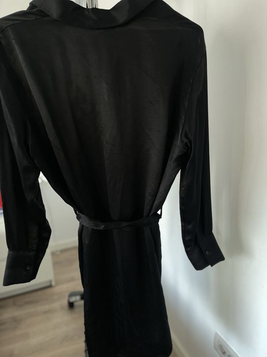 Rochie camasa saten neagra marimea S