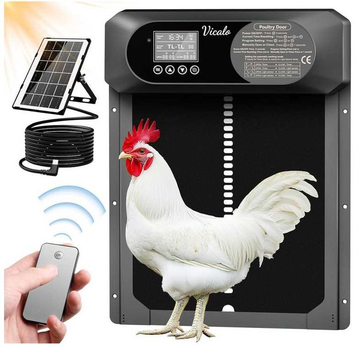 Интелигентната, соларна, автоматична врата за кокошарник
