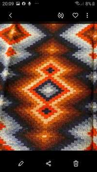 Covor oltenesc din lana pura,,valurile",200/170 cm,lucrat manual