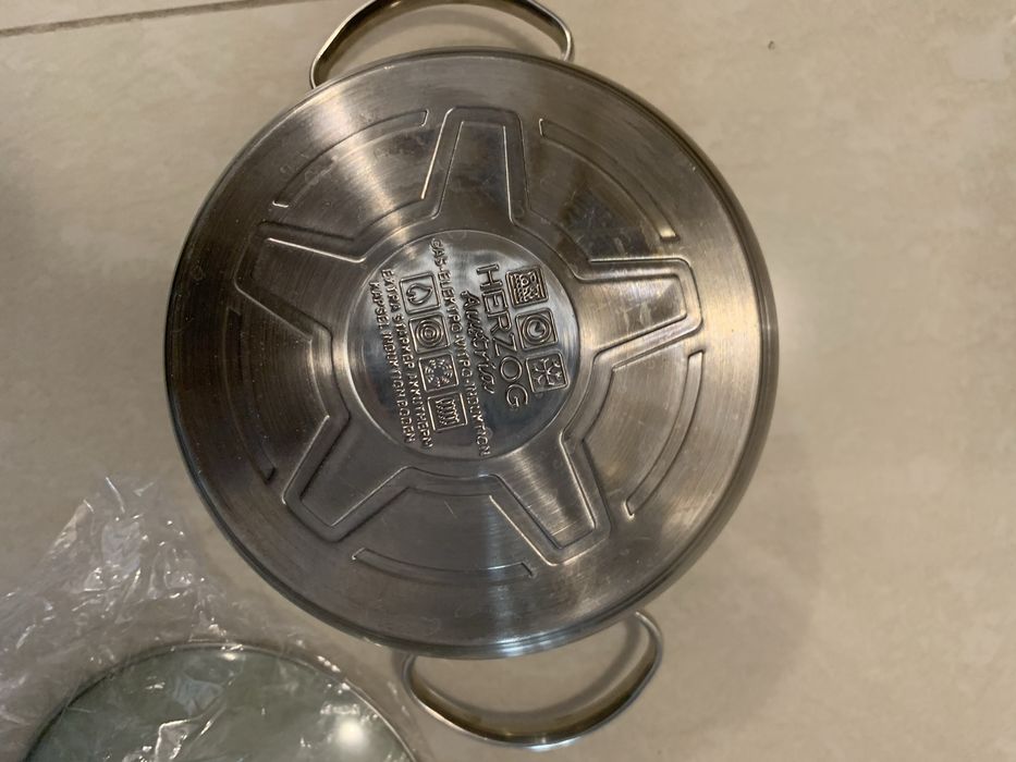 Oala inox 7,5l si 2,5L, capac sticla