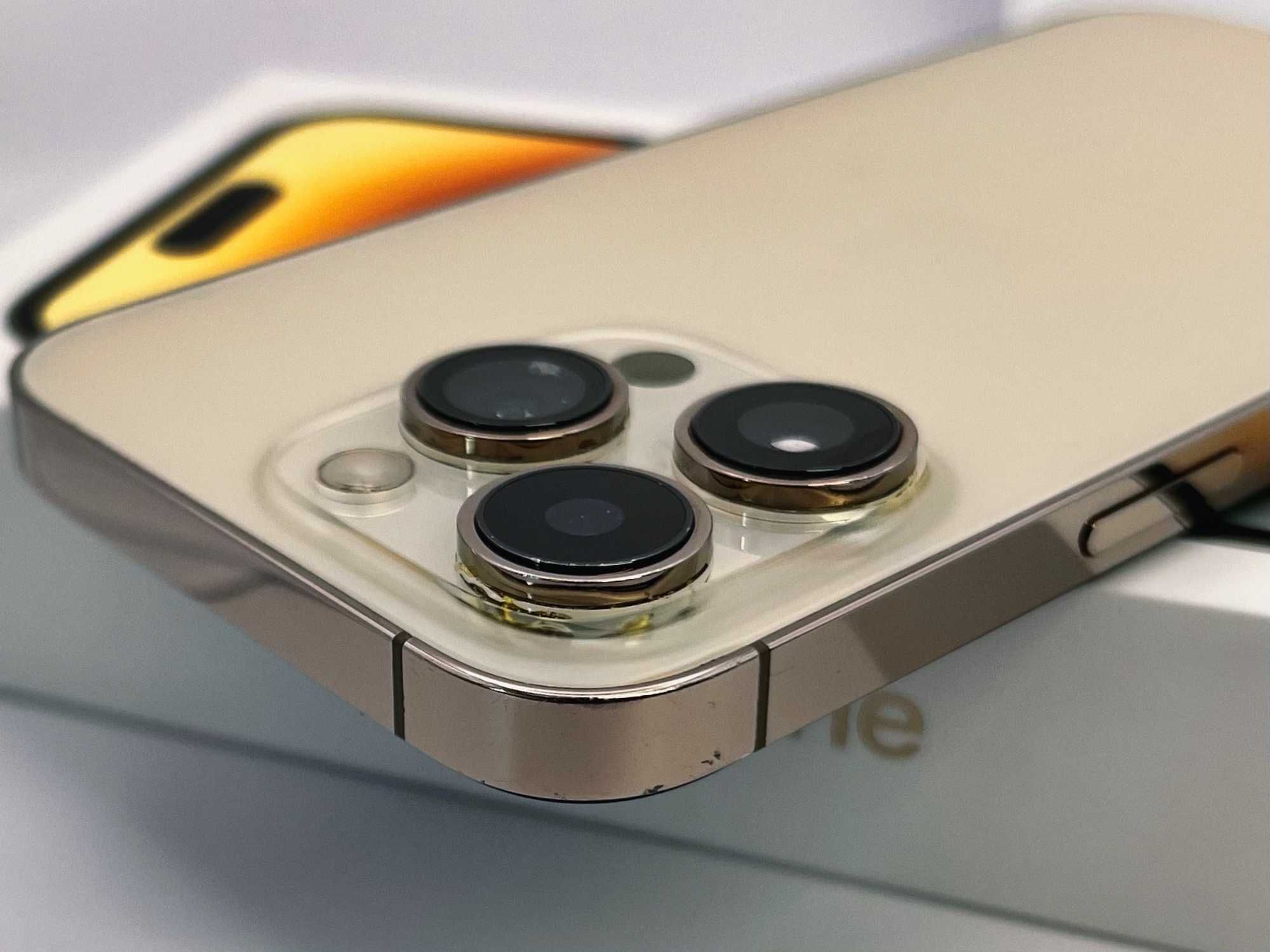 iPhone 14 Pro, 256GB, Gold, 100% батерия, Отключен, с проблем!