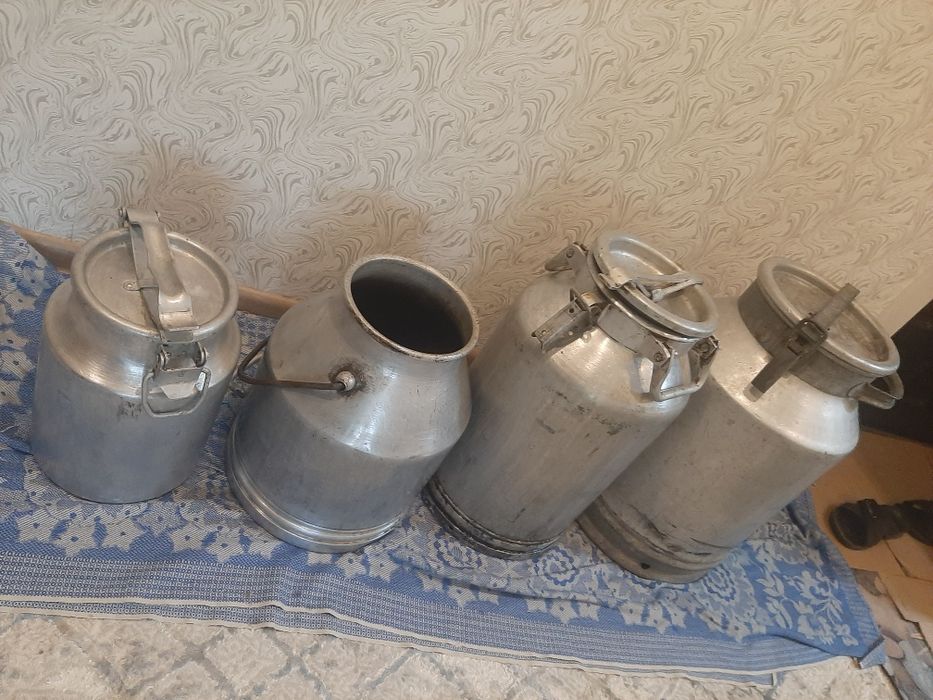 Фляги алюминевые 40 и 30 литров, бидон 10 л., бачок 20 литров