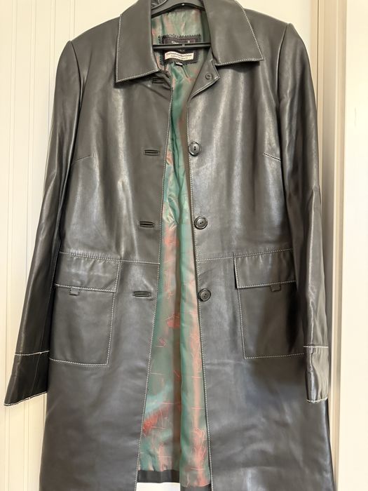 Кожанный плащ -пиджак