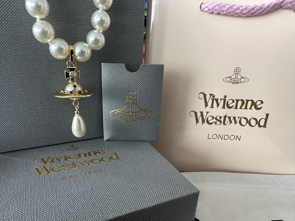 Колие - Vivienne Westwood / One drop pear choker ( Ново )