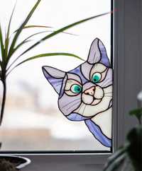 Голям Стикер за Прозорец Котка (Cat, Kitty, Sticker)