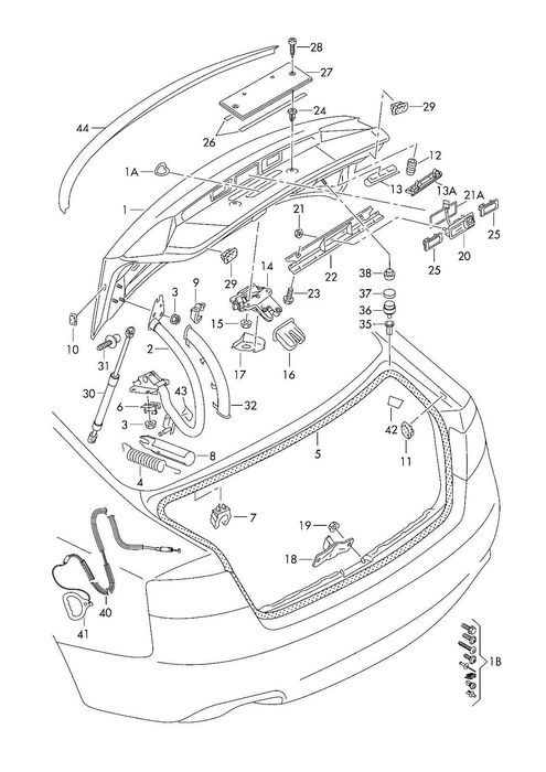 Eleron spate portbagaj Audi A4 B8 Face-lift negr lucios  8K5827933 GRU