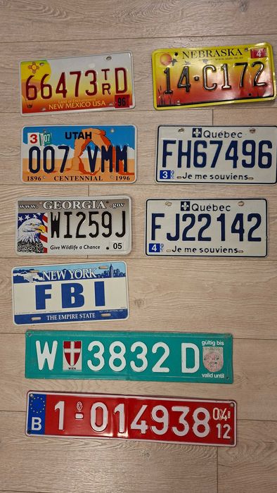 Автомобилни номера САЩ за украса,колекция-сет 9 бр.