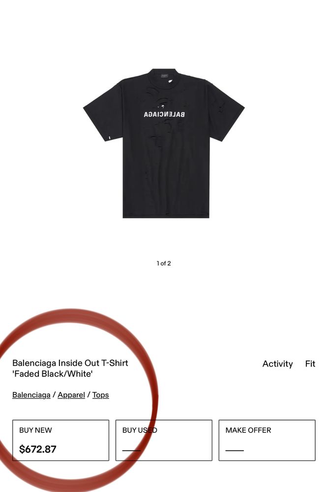 Tricou unisex oversized Balenciaga inside out t-shirt