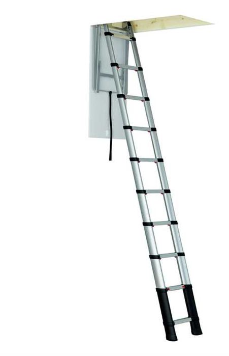 Scară telescopică mansardă 2,7m lungime, usa 70x110cm,  aluminiu