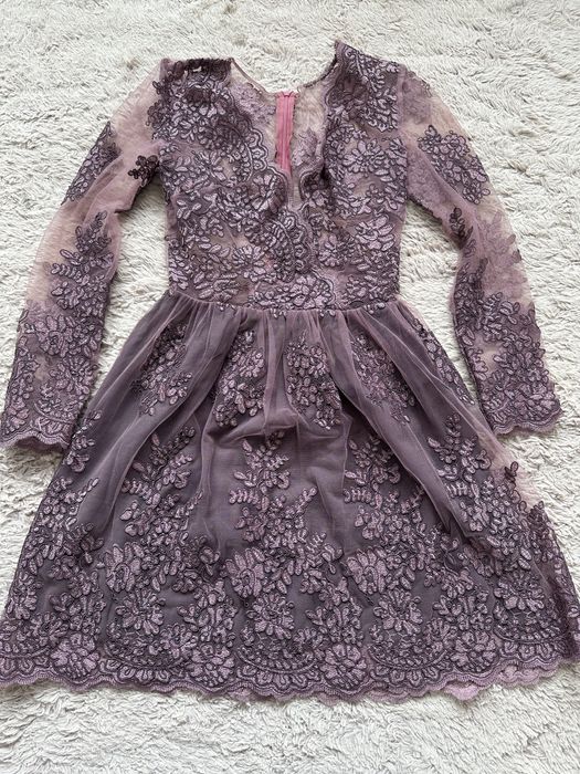 Rochie eleganta din dantela mov