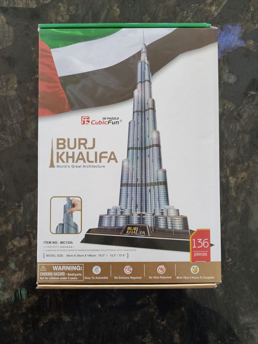 Puzzle 3D Burj Khalifa 136 piese Cubicfun