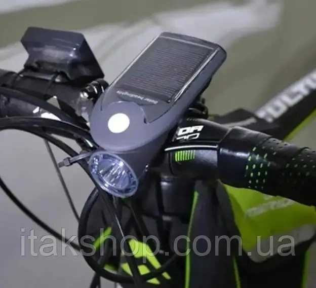 Передняя фара для велосипеда FY-307 с солнечной панелью и USB