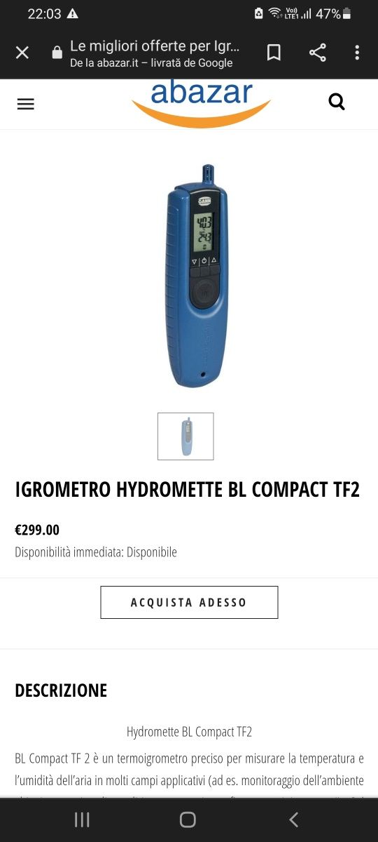 Umidometru Gann BlueLine hydromette bl compact tf2