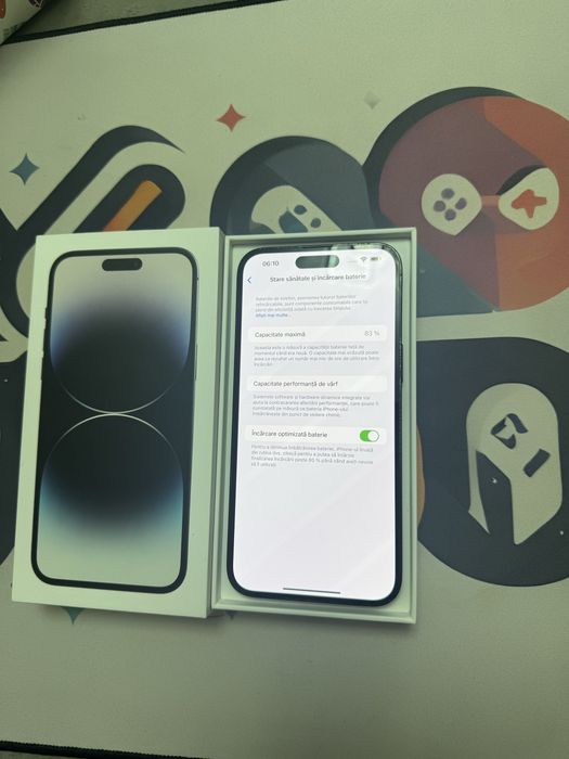 IPhone 14 Pro Max 256GB, Black, full box, Neverlocked, impecabil