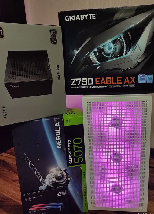 Rtx5070 12gb/Core i7 14700k/Z790/32gb DDR5/512gb ssd/850w blok