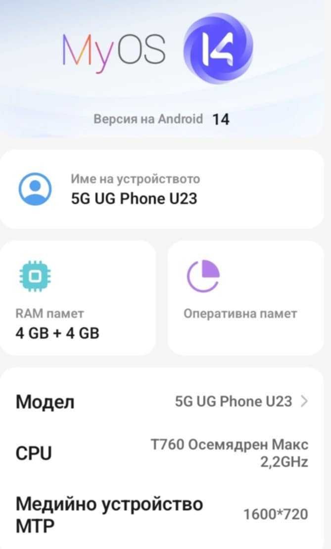 Телефон 5G UG PHONE U23