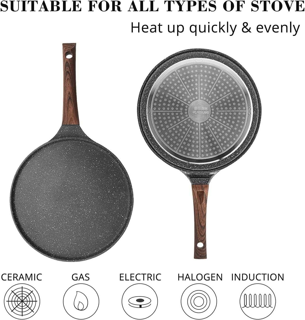 Тиган за палачинки и омлет SENSARTE Non Stick Crepe Pan