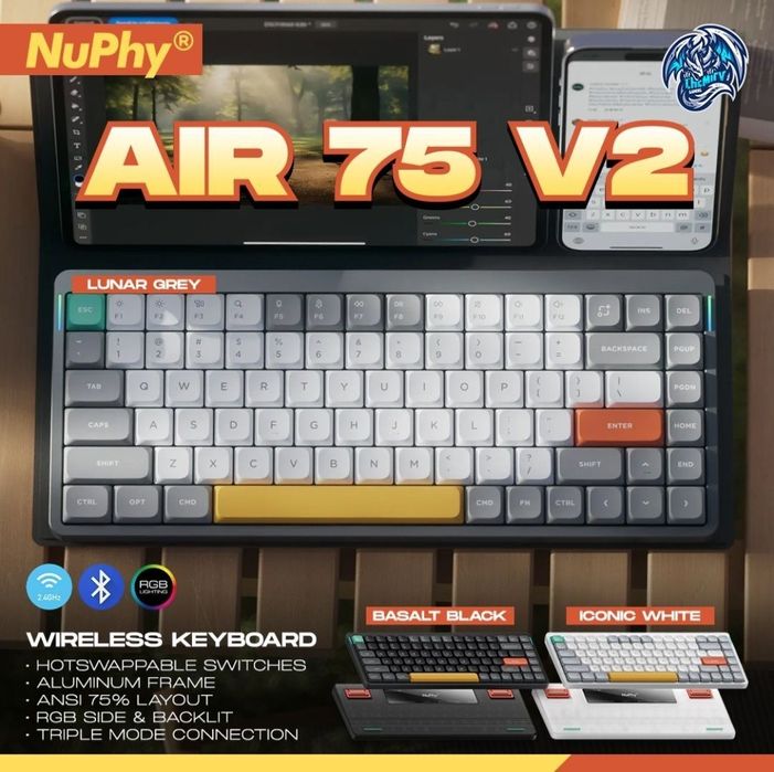 Nuphy Air 75 V2 Беспроводная Механическая Клавиатура