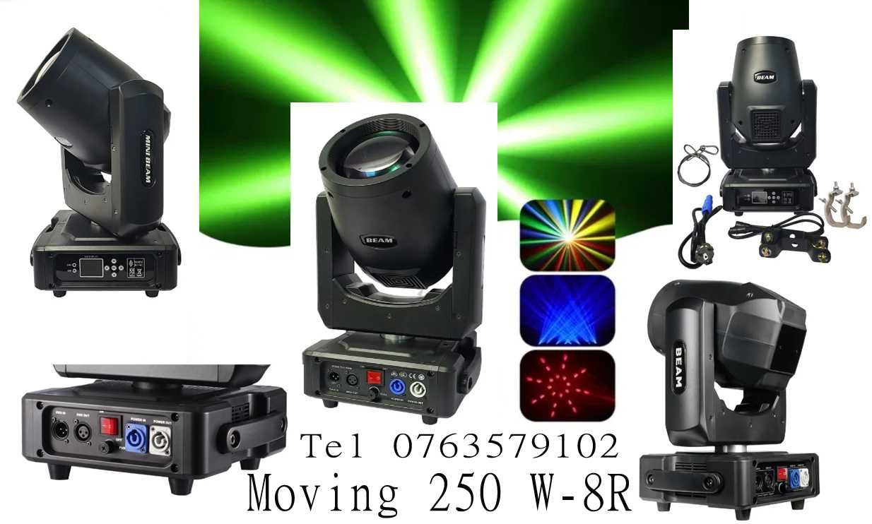 Moving Head Beam Mini 8R 250 w  Noi Sigilate