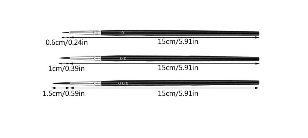 Кисточки художникам, для рисования тонких, изящных линий (3 вида)
