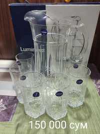 Набор Luminarc новый 6 бокалов и графин