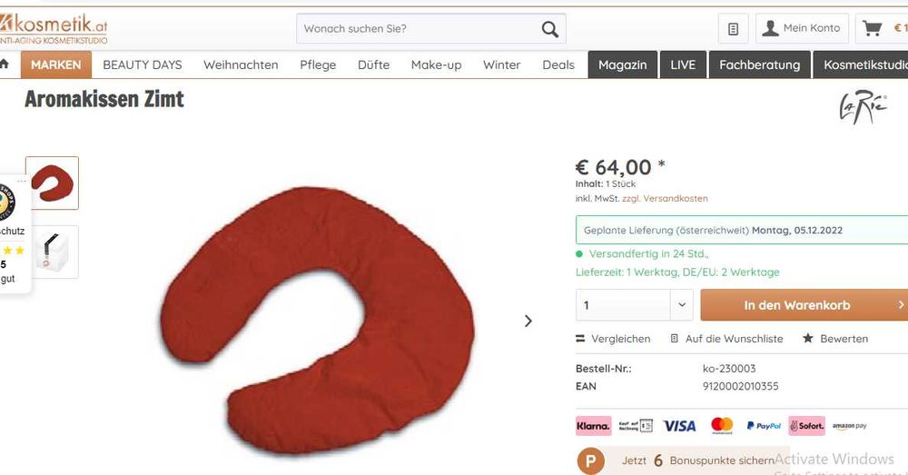 cadou rar perna umpluta cu scortisoara,aromaterapie Germania