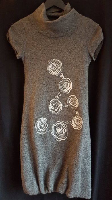 Rochie gri tricotata