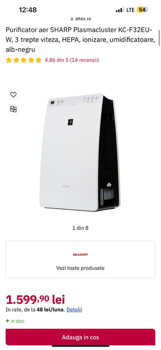 Purificator aer Sharp in stare perfecta!