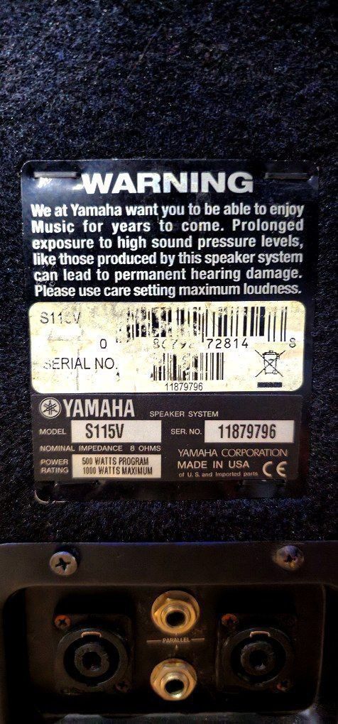 Yamaha s115v Made in U.S.A.