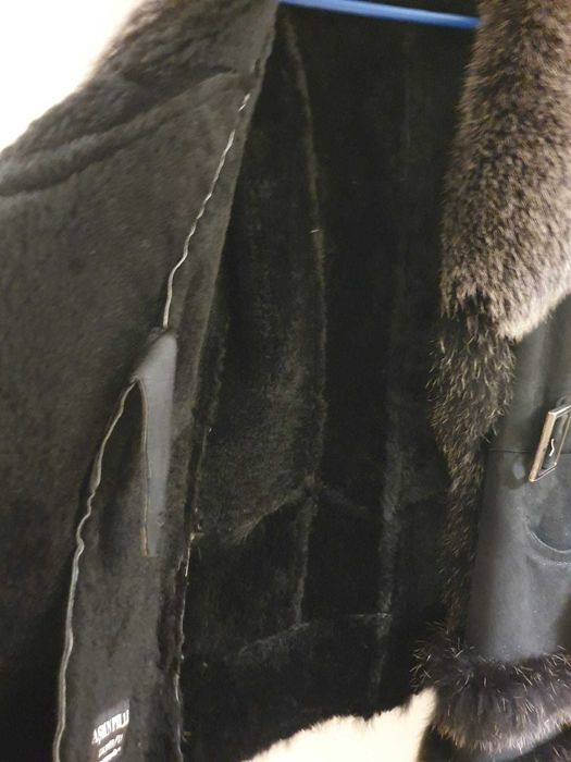 Cojoc blana naturala cu guler vulpe argintie