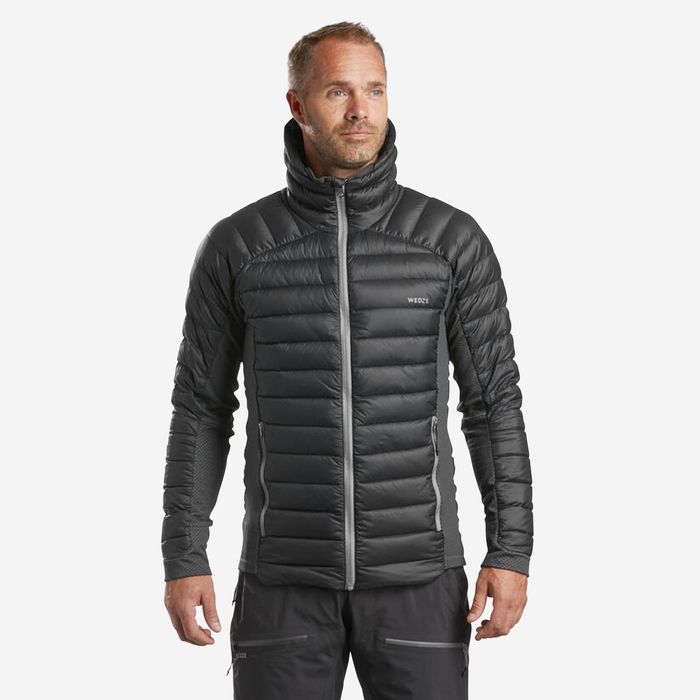 Jachetă puf schi freeride Fr900 Warm Gri - produs resigilat Decathlon