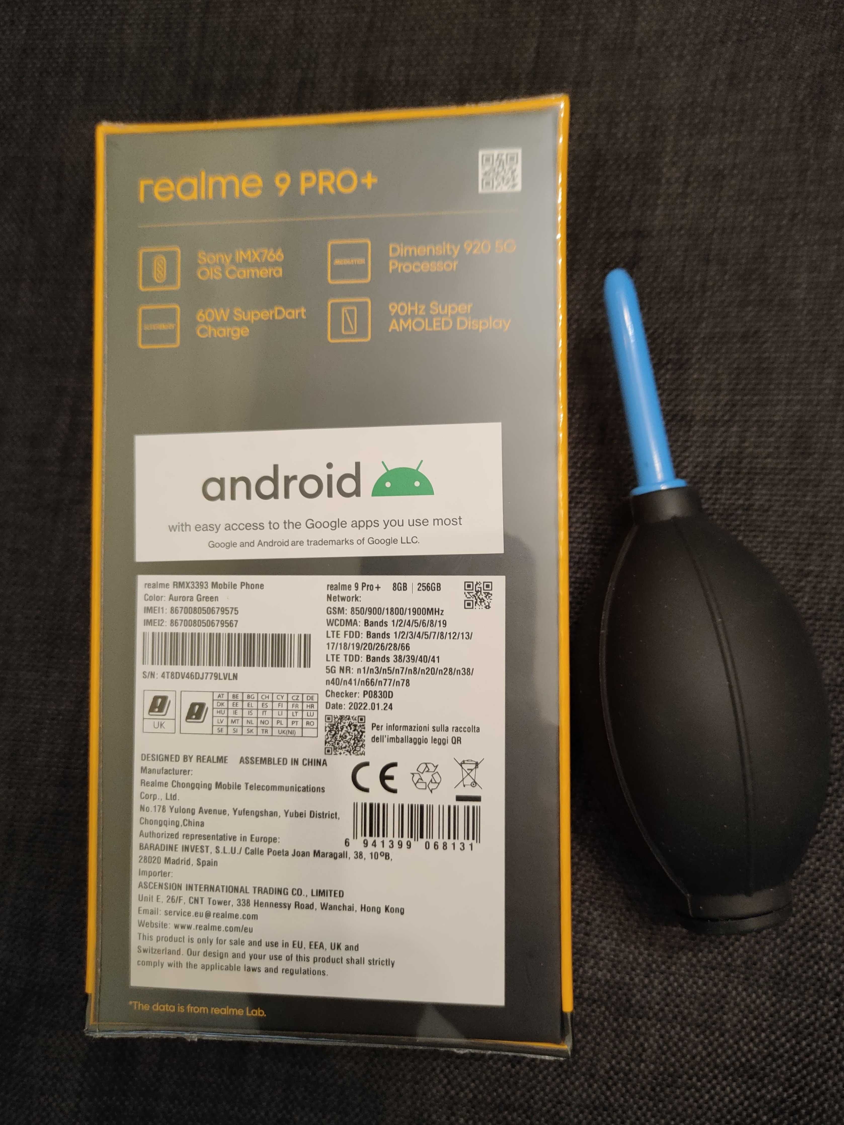 Vand Realme 9 Pro+, Aurora Green, 8GB RAM, 256GB storage