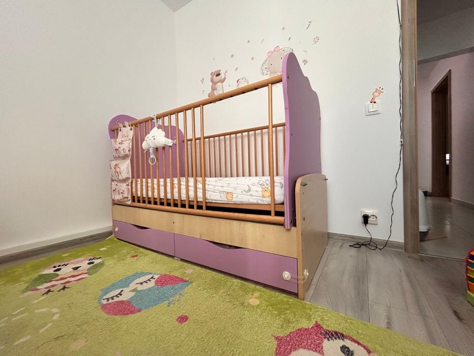 Patut bebe din lemn 140x70 cm