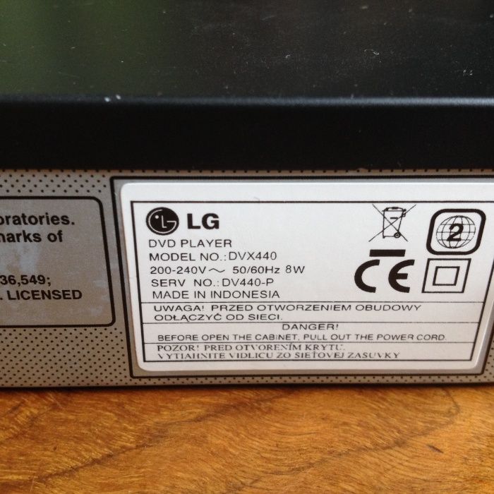 LG DVX440 - DVD player