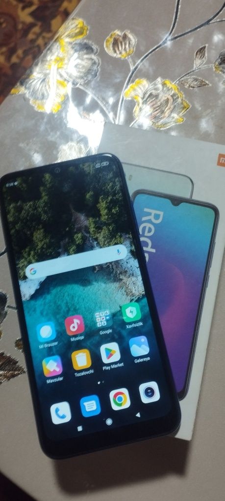 Redmi note 8 tiniq holatda karobka dokument
