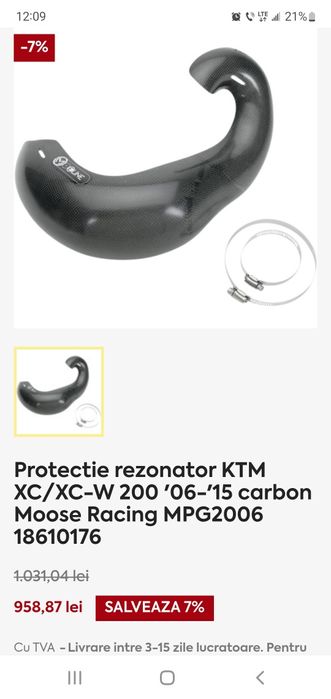 Ktm Protectie rezonator carbon Moose Racing