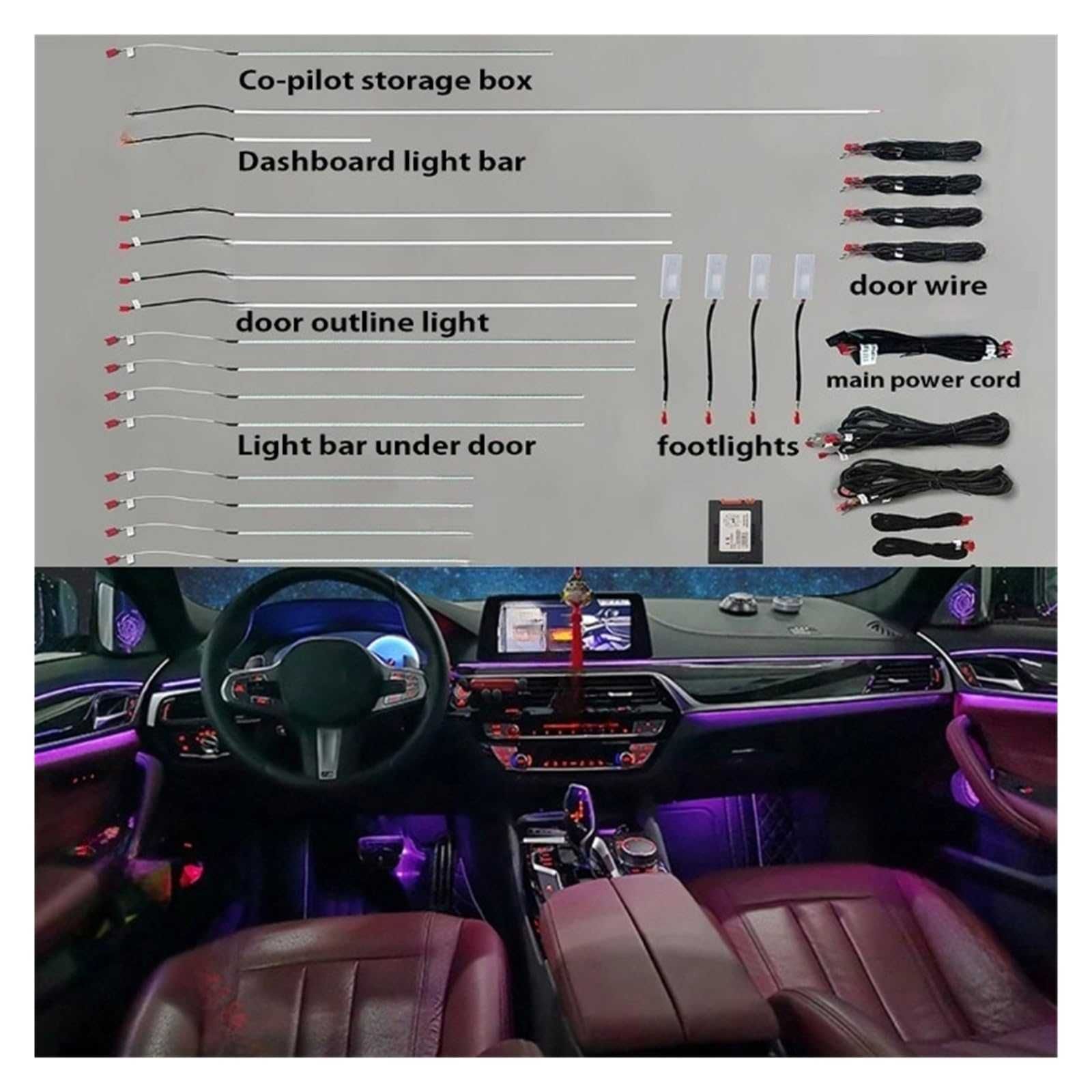 Амбиентно осветление BMW F10 F15 F16 F30 G30 X1 X3 X4 X5 X6 БМВ LED